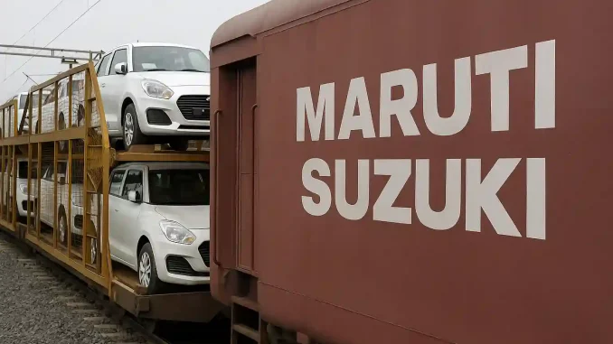 maruti-suzuki-bets-on-railways-35-vehicle-dispatch-by-train-by-2030-31 Maruti Suzuki bets on Railways: 35% vehicle dispatch by train by 2030–31